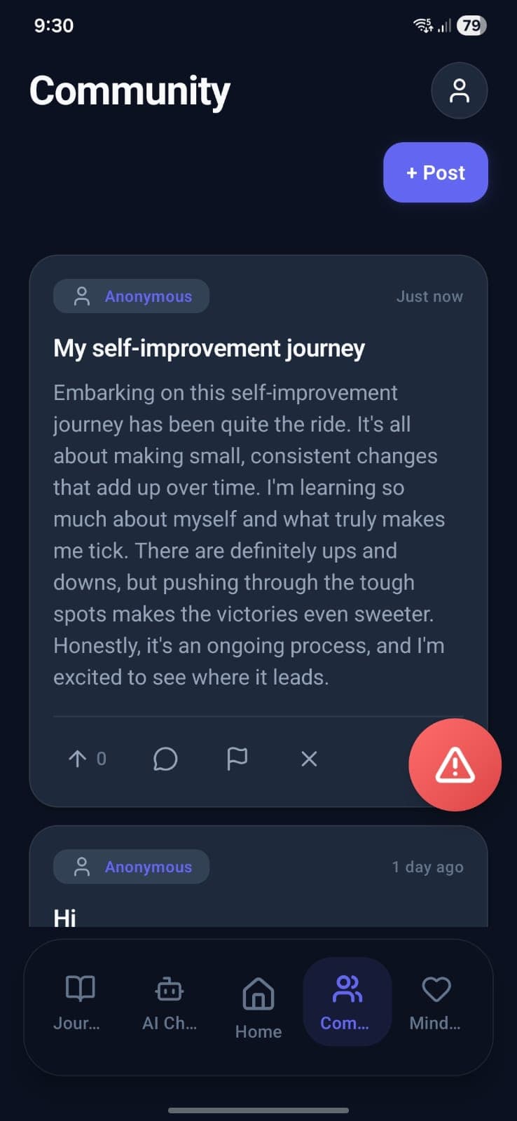 Community Accountability, Anonymous posting, comments, and upvotes—with safety tools
